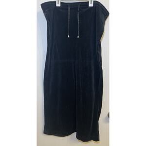 Catalina Skirt Womens Black Lg‎ Velvet Maxi Drawstring Waist Stretch Spring